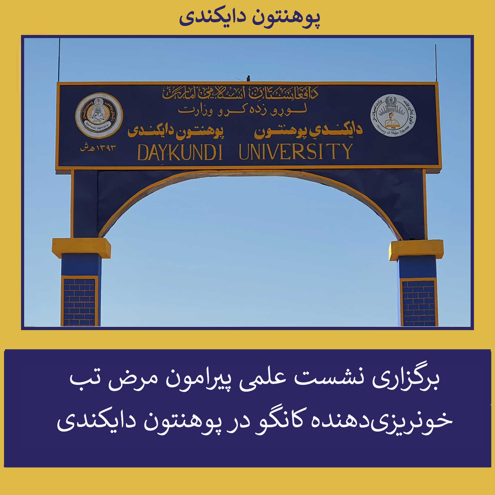 برگزاری نشست علمی پیرامون مرض تب خونریزی‌دهنده کانگو در پوهنتون دایکندی